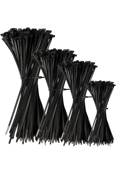 Idrese Cable Zip Ties,400 Pack Black Assorted Sizes 10+8+6+4 Inch,Multi-Purpo...