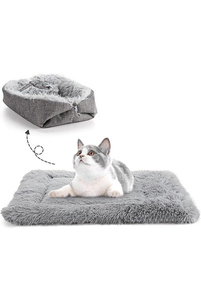 X SPRING Self-Warming Pet Bed, Plush 24x20 Inch Dual-Sided Mat, Machine Washa...