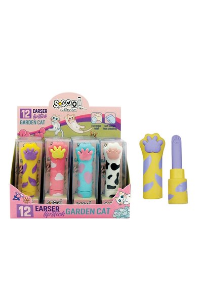 S COOL Radieră în formă de ruj S-COOL, Garden Cat, set de 12