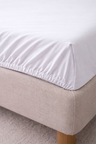 Nazik Home Basic Cotton Sateen Single-Size Fitted Sheet with All-Around Elast...