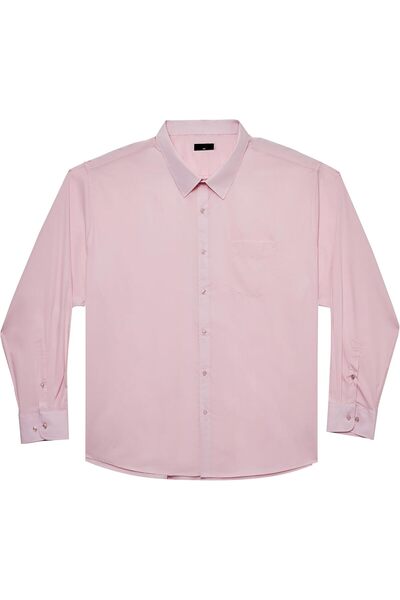 OtherMax Cămașă Bărbătească Business Casual Elegantă Respirabilă Mare Roz 6XL
