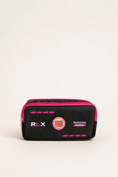 Relaxion Double-Compartment Zipper Pencil Case with Multiple Pockets, Large-C...