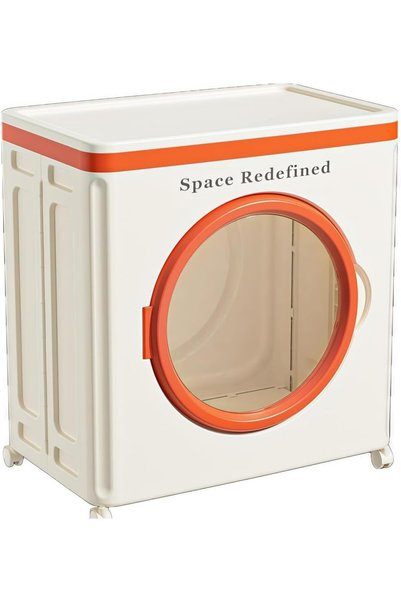 GENERAL Storage Box Chest, Foldable Plastic Stackable Organizer with 360° Whe...