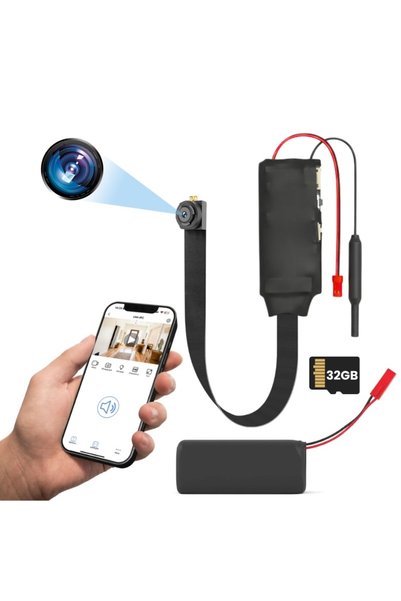 iUni Modul mini cameră IP40, baterie 2000mAh, Wi-Fi, 32GB, vizualizare live p...