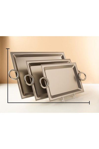 AWANY PLUS Luxury stainless steel serving tray set with a modern and distinct...