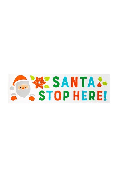 OEM Autocolante Gel Mesaj "Santa Stop Here" Crystal pentru Geam, pentru geam ...