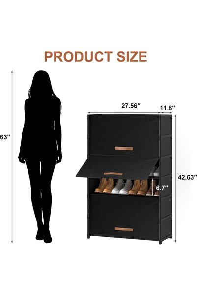 AUTOYSUR Shoe Rack Organizer, 6 Tier Shoe Storage Cabinet with Door for Close...