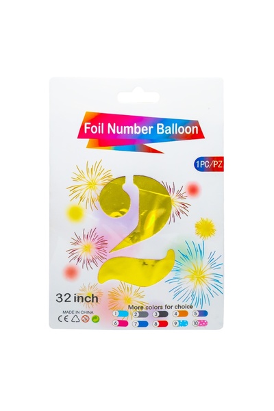 OEM Balon cu număr din folie, auriu, 81 cm, set de 10