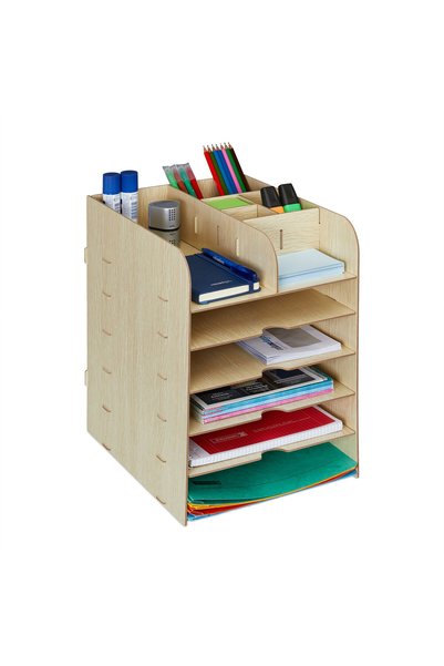 Relaxdays Οργανωτής γραφείου 12 θέσεων, από MDF, 34,5 x 25 x 32 εκ., ανοιχτό ...