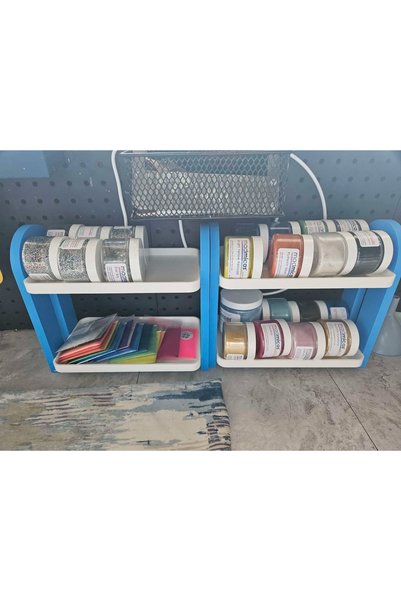 zengolab3d 132 x 254 x 225 mm Curved Desktop Shelf, Decorative Organizer Stan...