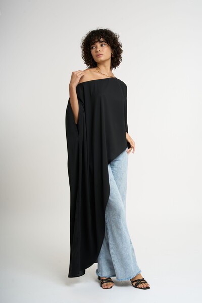 HANIQA Women's One-Shoulder Asymmetrical Blouse