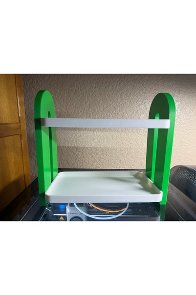 zengolab3d 132 x 254 x 225 mm Curved Desktop Shelf, Decorative Organizer Stan...