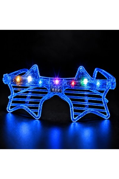 UCUZTEKNO Blue LED Star Party Glasses (5496)