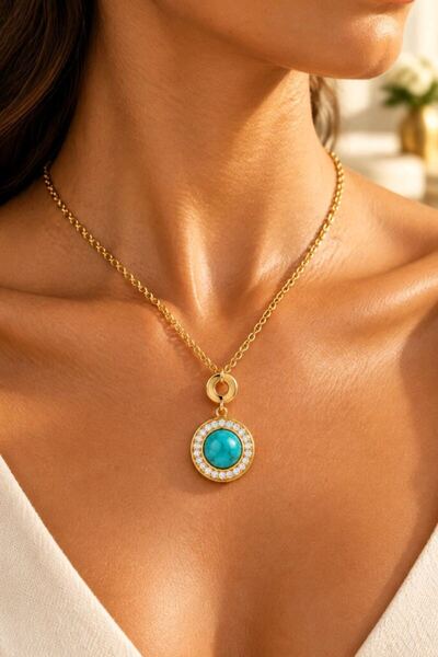 Monalisa Home Blue Necklace with Yellow Zircon Stones