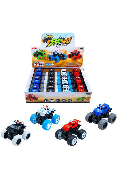 OEM Friction Police 4x4 Mini Monster Trucks 1:36, Set de 12