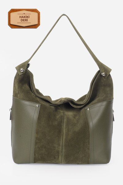 Alessia Bag Miranda Large-Capacity Genuine Suede Leather Shoulder Bag