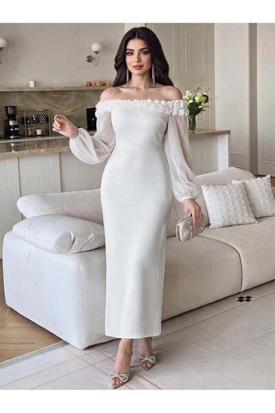 Sheya Rochie maxi, alb