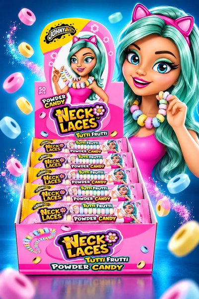 Johny Bee NeckLaces Tutti Frutti – Coliere din Drajeuri Colorate, 50 Bucăți ×...