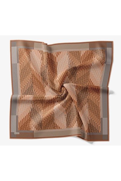 Silk Home Eșarfă moale cu model cu dungi, culoare gri-maroniu - roz somon