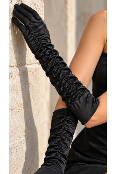 YENGEÇ Satin Long Gloves