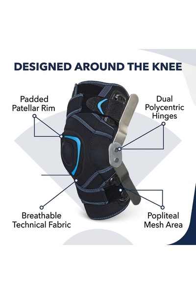 THERABAND Prim Airtex Pro Hinged Knee Brace, Breathable Articulated Knee Orth...
