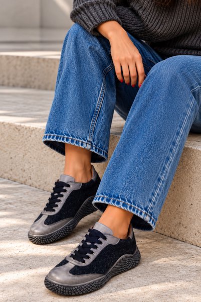 İNZE AYAKKABI Genuine Leather Women's Sneakers Model Name: ENYO