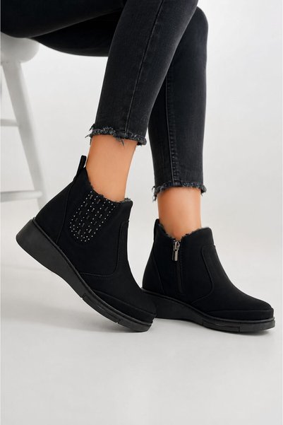 GÜLERSHOES Garantili Ortopedi Su Geçirmez Kaymaz Taban Kürklü Fermuarlı Anne ...