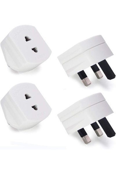 YUNSYE White UK 2 Pin To 3 Pin 1A Fuse Adaptor Plug For Shaver/Toothbrush