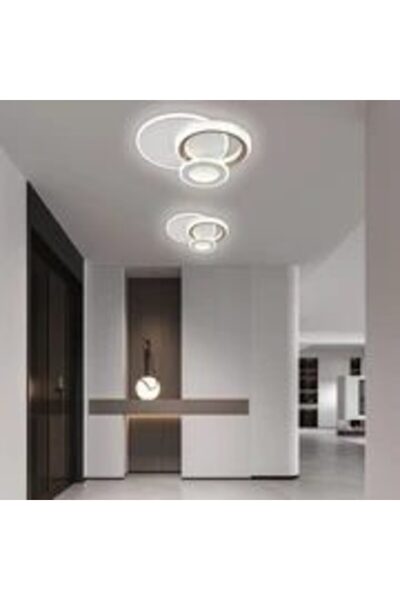 Bibilel Lustra LED NYXORA Bibilel, 44W, 3 cercuri, lumina rece/calda/neutra, alb