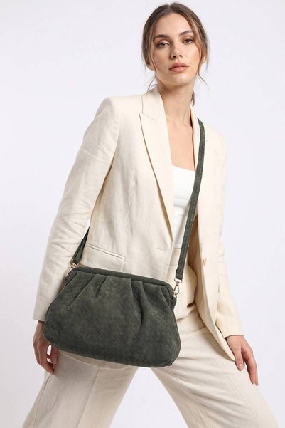 Fiori Women's Suede Leather Clutch Bag and Shoulder Bag