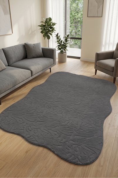 Decomia Home FLORA Peluş Puffy Antrasit Kaymaz Salon Halısı Koridor Halısı Ço...