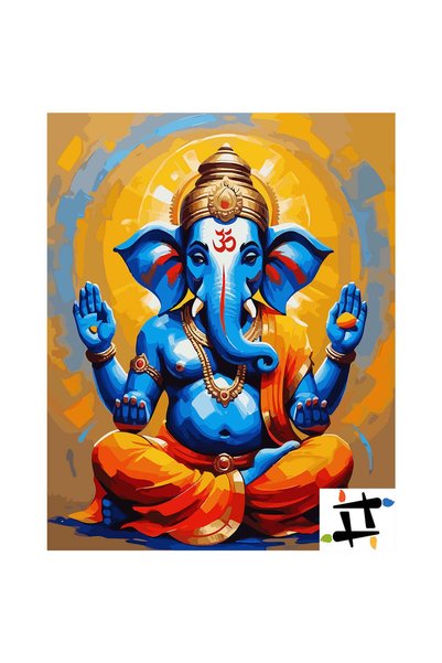 Painting-numbers Set pictura pe numere Lordul Ganesha 6327, panza pe rama lem...