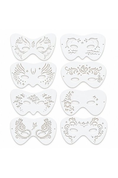 OEM Set 8 Sabloane pentru Pictura pe Fata, Tip Masca, Modele Decorative Reuti...