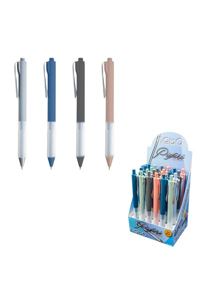 NEBO Pix cu gel din plastic, cerneală albastră 0,5 mm, set de 24