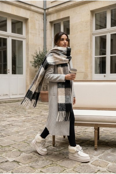 novon Nordic Mohair Tasseled Detail, Wool-Textured, Premium Thick-Textured an...
