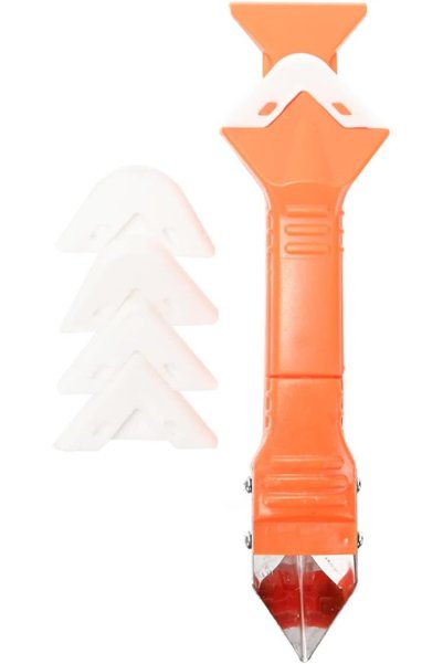 Lawazim Silicone Caulking Tool - Orange - 3 in 1 Caulking Tool Kit, Sealant R...
