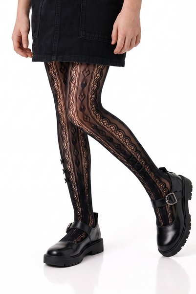 Penti Black Pretty Ribbon File Külotlu çorap