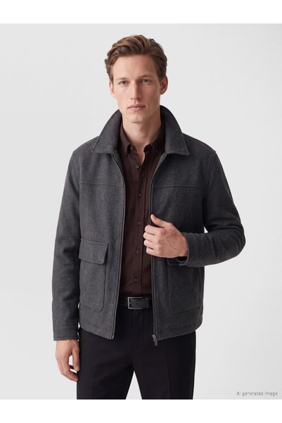 LC Waikiki From UZG STORE: STANDARD Fit Fur-Collar Men’s Coat with Yoke Detai...