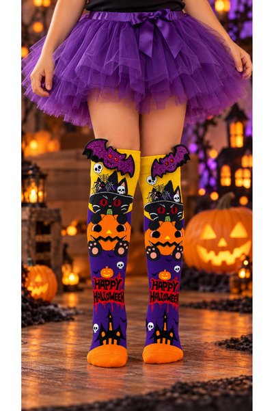 Toka Perisi Șosete 3D cu model „Happy Halloween” pentru Halloween, de purtat ...