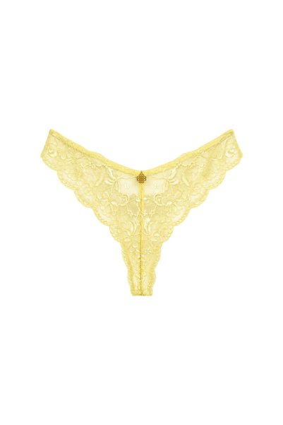 Feu De Elu Pastivelle Yellow Lace Brazilian Panties