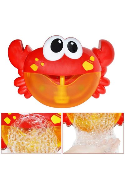 OEM Jucarie de baie Bubble Crab cu difuzor de spuma si muzica, Rosu-orange