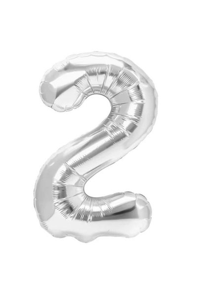 OEM Balon din folie metalizată în formă de cifră 2, pentru aniversări 80 cm, ...