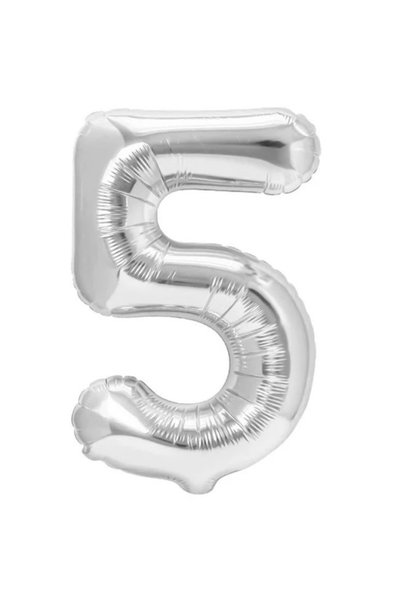 OEM Balon din folie metalizată în formă de cifră 5, pentru aniversări 100 cm,...