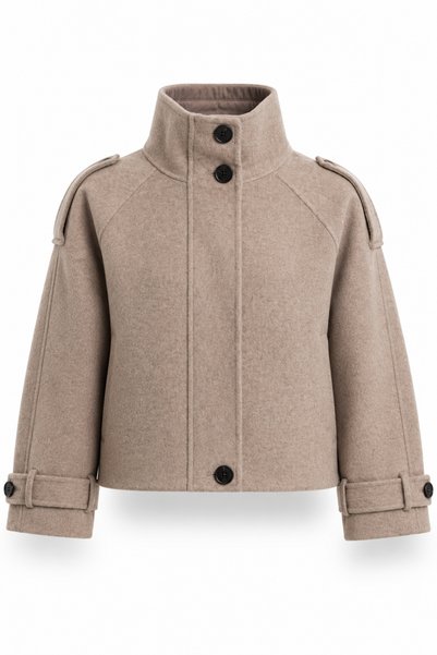 5in1Canpolat Handmade Taupe Color Mink Wool Blend Jacket 100044