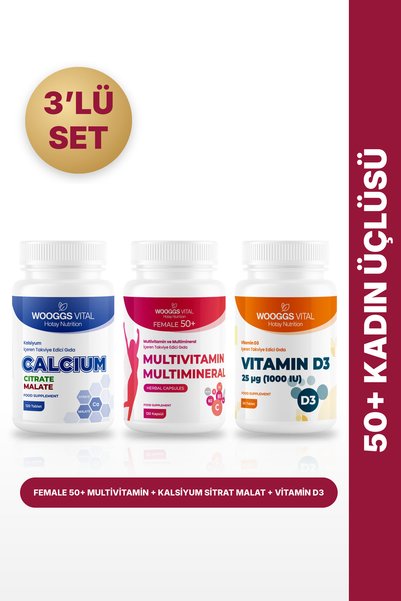 Hotay Nutrition Wooggs Vital Female 50+ Multivitamin 120 Capsules + Calcium C...