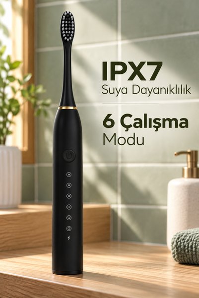 Eco Lounge Siyah Elektrikli Diş Fırçası Zamanlayıcılı ve Hafızalı