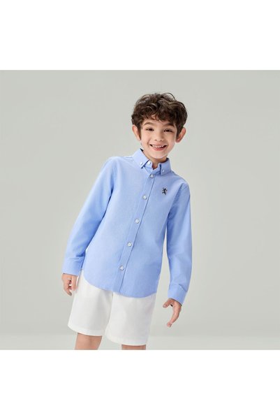 Giordano Kid's Cotton Embroidered Oxford Shirt