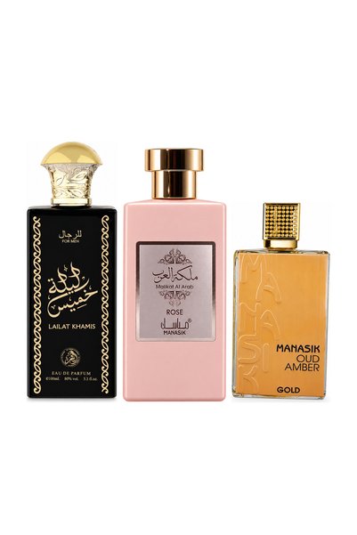 MANASIK Set 3 parfumuri Manasik, Lailat Khamis + Malikat al Arab Rose + Oud A...