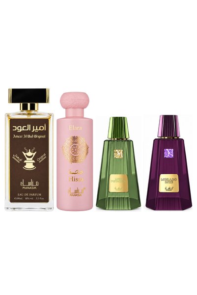 MANASIK Set 4 Manasik, Ameer al Oud Original + Hissa Elara + Lush Pistachio +...