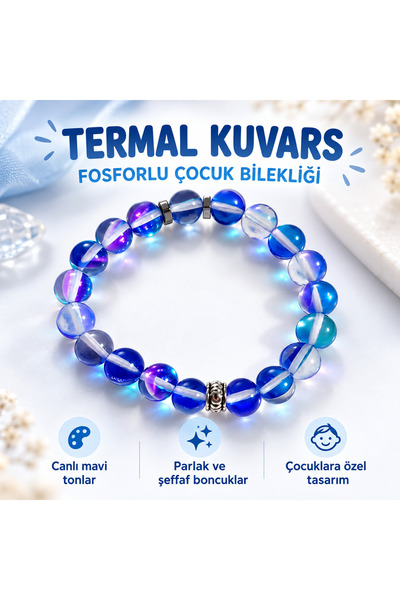 Leyandoğaltaş Thermal Quartz Phosphorescent Children's Bracelet—Blue, Purple,...